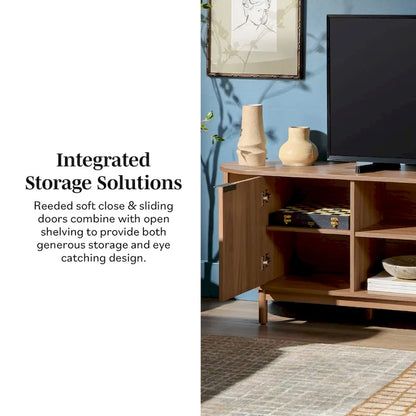 Middlebrook Designs Modern Reeded 70-inch TV Stand with Open Storage