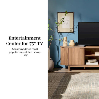 Middlebrook Designs Modern Reeded 70-inch TV Stand with Open Storage