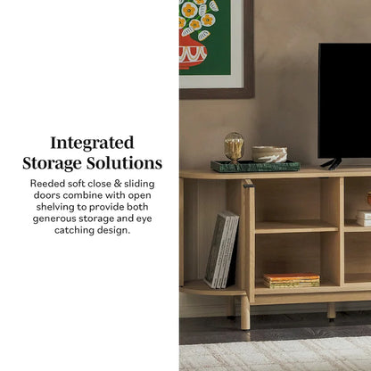 Middlebrook Designs Modern Reeded 70-inch TV Stand with Open Storage