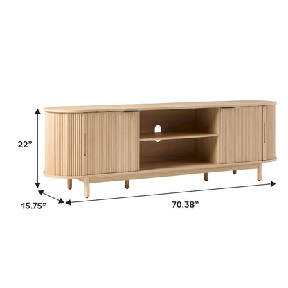 Middlebrook Designs Modern Reeded 70-inch TV Stand with Open Storage