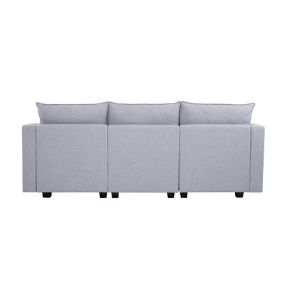 Modular 3 Piece Sofa with Soft Comfortable Seating Linen Sofa Couch with Sturdy Wooden Frame Ideal for Small Spaces