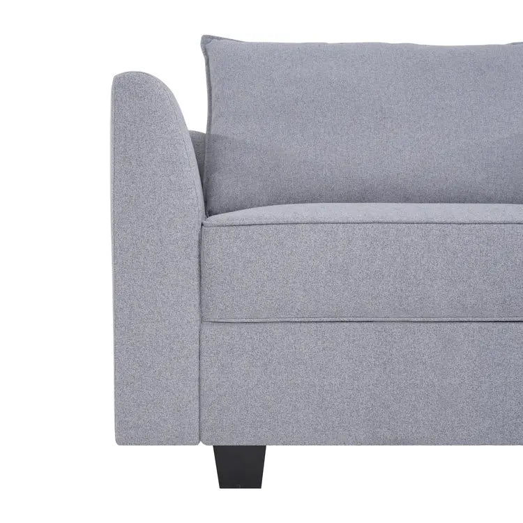Modular 3 Piece Sofa with Soft Comfortable Seating Linen Sofa Couch with Sturdy Wooden Frame Ideal for Small Spaces
