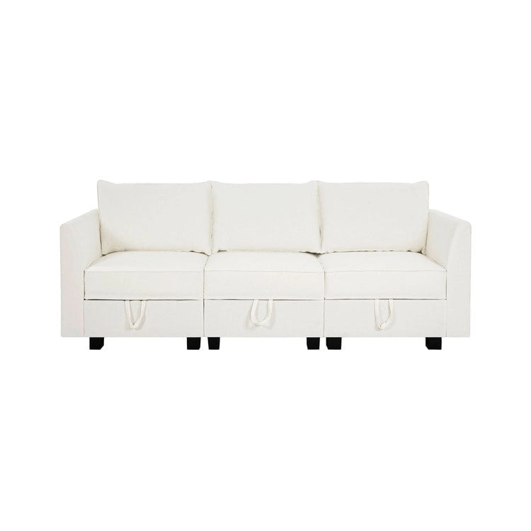 Modular 3 Piece Sofa with Soft Comfortable Seating Linen Sofa Couch with Sturdy Wooden Frame Ideal for Small Spaces