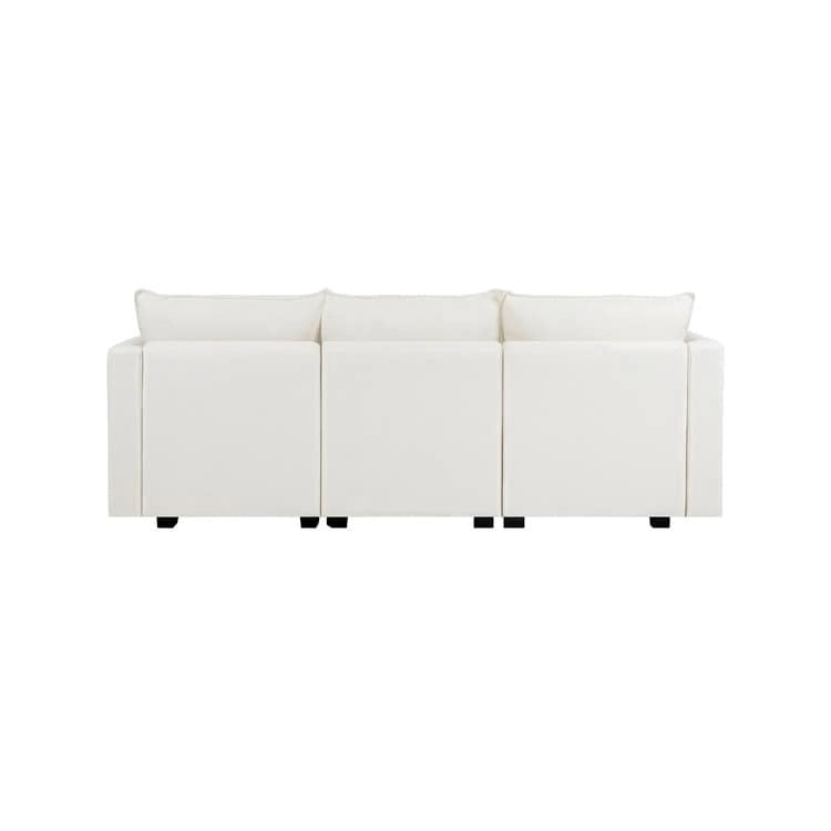 Modular 3 Piece Sofa with Soft Comfortable Seating Linen Sofa Couch with Sturdy Wooden Frame Ideal for Small Spaces