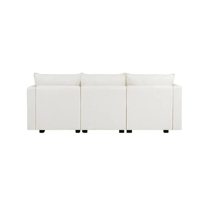 Modular 3 Piece Sofa with Soft Comfortable Seating Linen Sofa Couch with Sturdy Wooden Frame Ideal for Small Spaces
