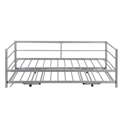 Twin Size Metal Daybed with Pop Up Trundle
