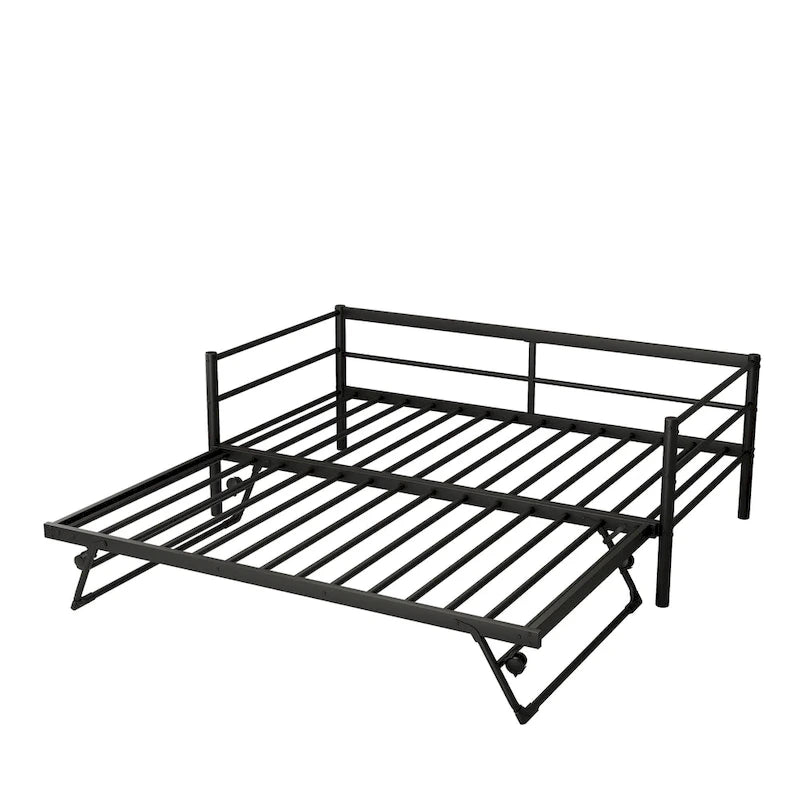 Twin Size Metal Daybed with Pop Up Trundle
