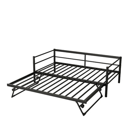 Twin Size Metal Daybed with Pop Up Trundle