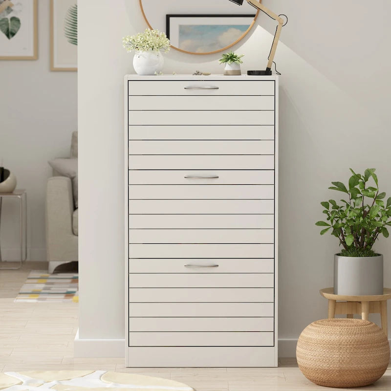 Shoe Cabinet with Flip Drawer for Entryway Rack Storage Organizer