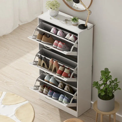 Shoe Cabinet with Flip Drawer for Entryway Rack Storage Organizer