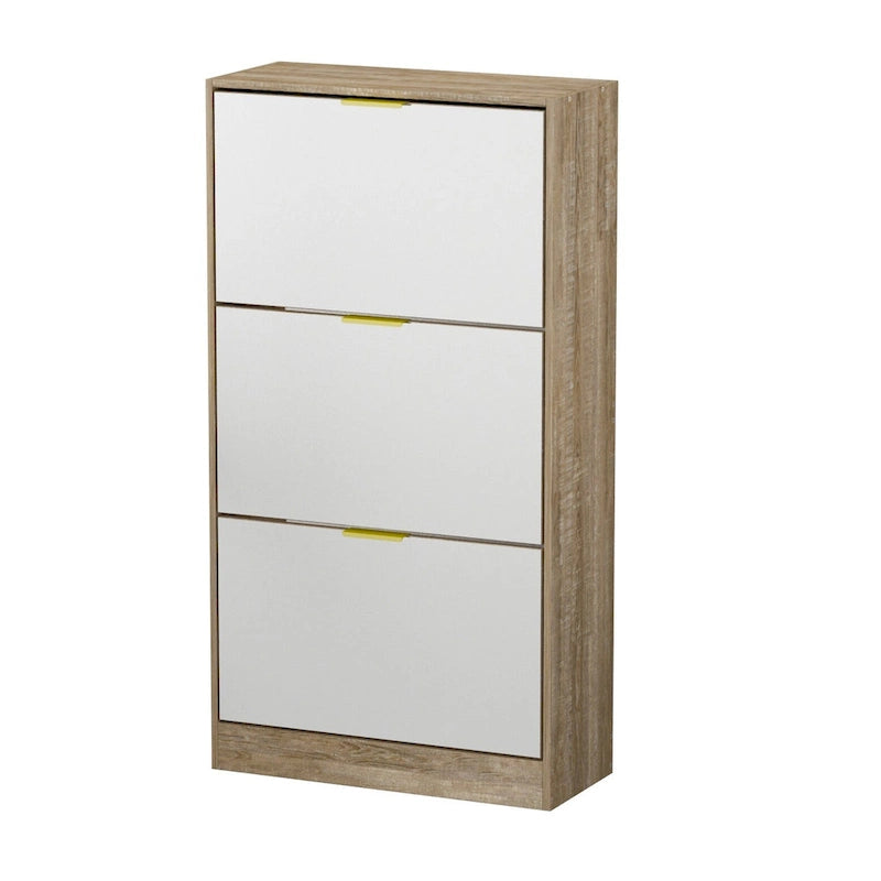 Timechee Mirrored Flip Drawer Shoe Cabinet Storage Cabinet Organizer