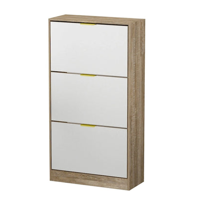Timechee Mirrored Flip Drawer Shoe Cabinet Storage Cabinet Organizer