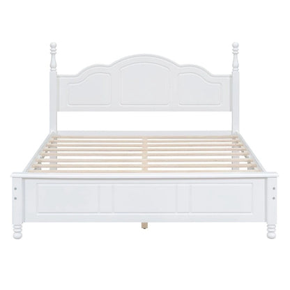 Queen Size Wood Platform Bed Frame,Retro Style Platform Bed