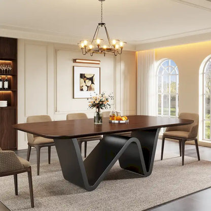 79 Modern Dining Table for 8 Rectangle Dining Table, Luxury White & Gold Kitchen Table with Sintered Stone